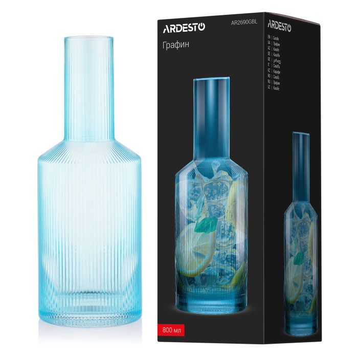 Карафа Ardesto 800мл, боросилікатне скло, сірий (AR2690GP) зображення 6