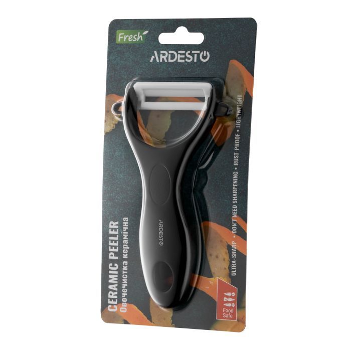 Овочечистка Ardesto Fresh, кераміка, пластик, чорний (AR8340B) зображення 4