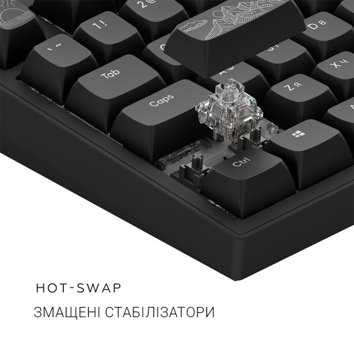 Клавіатура Dark Project ALU81 Terra Nostra PBT RGB Mech G3MS Moonstone White (DPKB_NOSTRA_81_ANSI_WHITE_UA) зображення 8