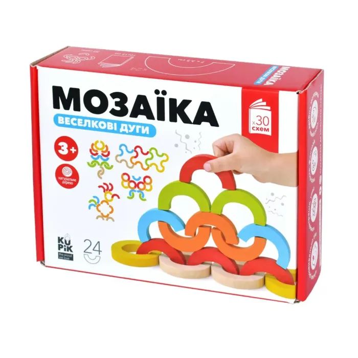 Развивающая игрушка Ігротеко Мозаика РАДУЖНЫЕ ДУГИ 24 элементов (900507)