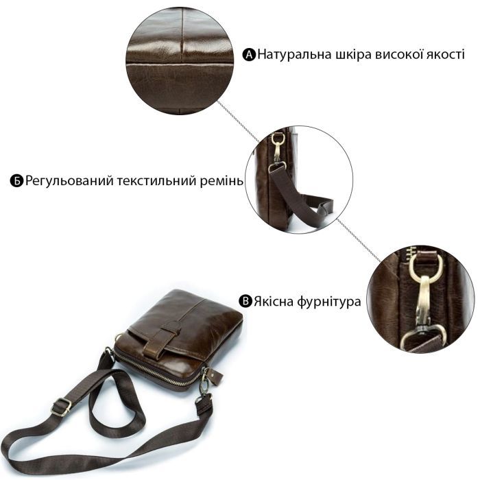 Сумка Vintage Коричневая (14728) изображение 5