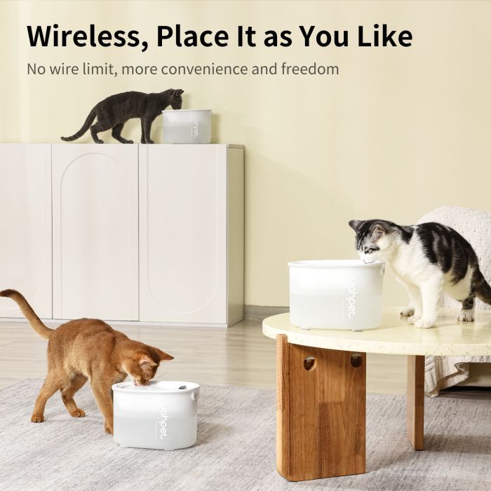 Універсальний посуд для тварин Uahpet Поїлка Glow Wireless Pet Fountain (UYSJ05QD) зображення 5