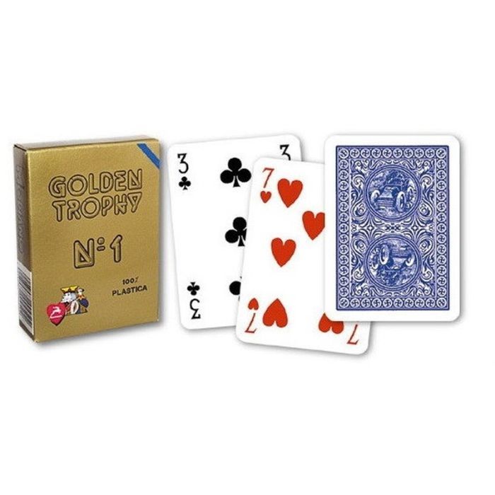 Карты игральные Modiano Golden Trophy 100 Plastic (blue) (00450) изображение 3