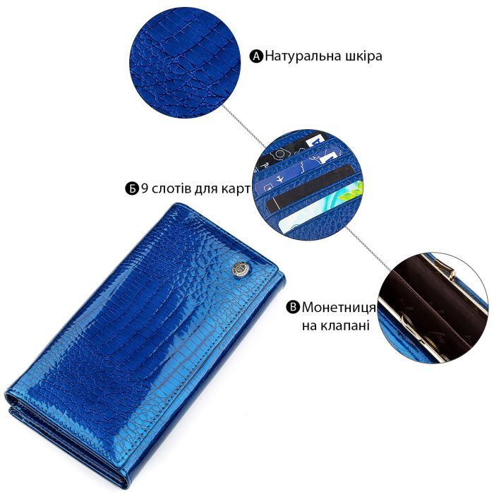 Гаманець ST Leather Синій (18394) зображення 4