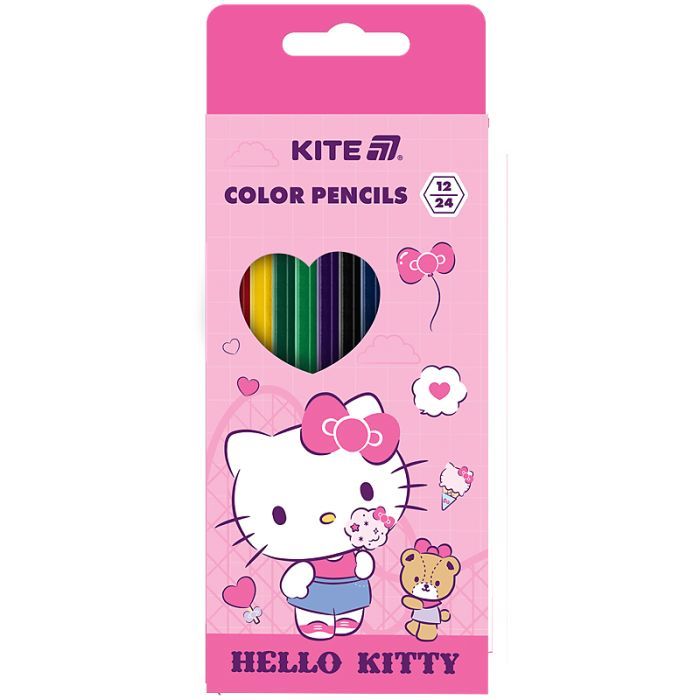 Карандаши цветные Kite Hello Kitty двосторонні, 12 шт. 24 кольори (HK25-054-1)