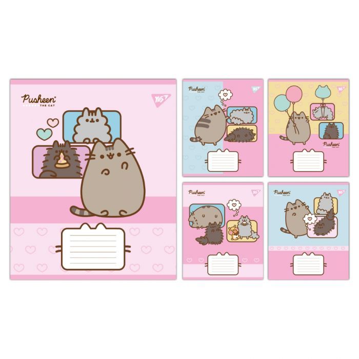 Тетрадь Yes Pusheen Funny А5 12 листов косая линия (767604)