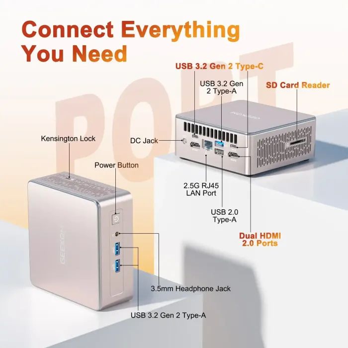 Комп'ютер GEEKOM Mimi PC A5 / Ryzen7 5825U, 16, 512, W11Pro (GMA5R75825U-16512-EU) зображення 7