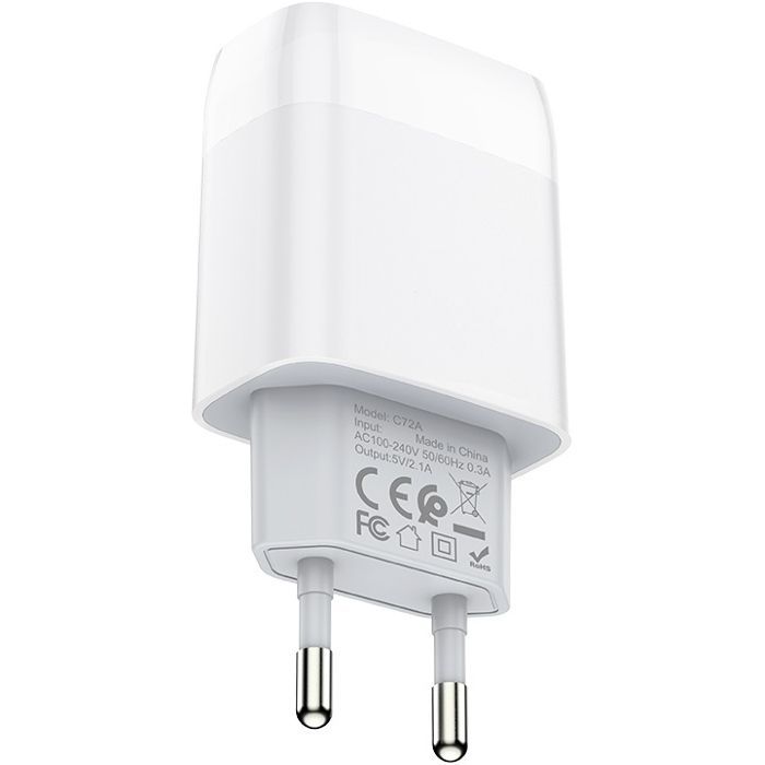 Зарядний пристрій HOCO C72A Glorious USB 10.5W White (6931474712899) зображення 3