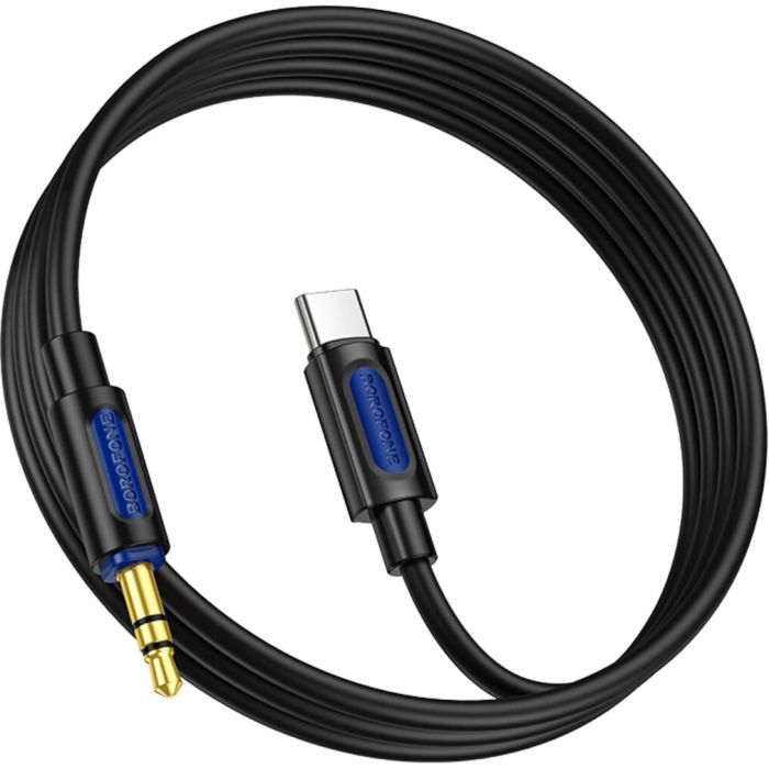 Кабель мультимедийный USB-C to 3.5mm M 1.0m silicone black BOROFONE (6941991114410) изображение 2