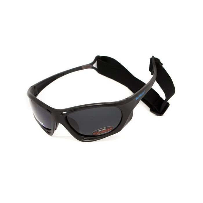 Солнцезащитные очки BluWater Hydro Polarized (dark gray) Anti-Fog Черные линзы в черной оправе (BW-HYD-SD12)