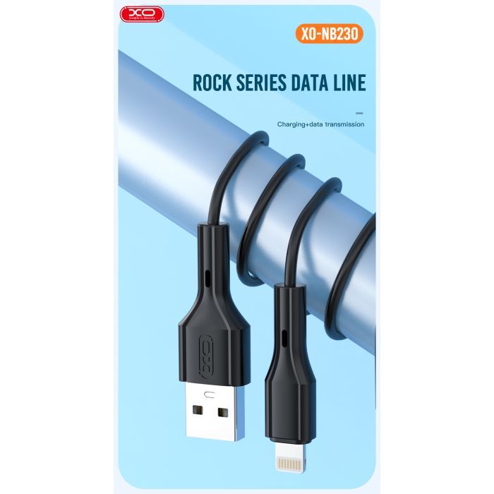 Дата кабель USB 2.0 AM to Lightning 1.0m Rock XO (NB230_L_White) изображение 2