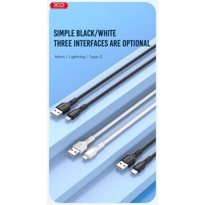Дата кабель USB 2.0 AM to Lightning 1.0m Rock XO (NB230_L_White) изображение 5