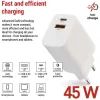 Зарядное устройство EMOS V04G45 1xUSB-A + 1xUSB-C PD20W GaN (V04G45) изображение 3