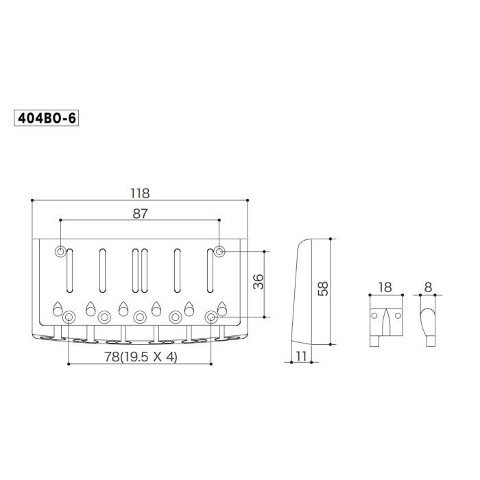 Бридж для гитары Gotoh 404BO-6 B изображение 3