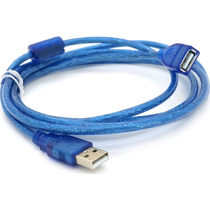 Дата кабель USB 2.0 AM/AF 1.8m ferrite transparent blue Voltronic (YT-AM/AF-1.8TBL) зображення 2