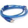 Дата кабель USB 2.0 AM/AF 1.8m ferrite transparent blue Voltronic (YT-AM/AF-1.8TBL) зображення 2