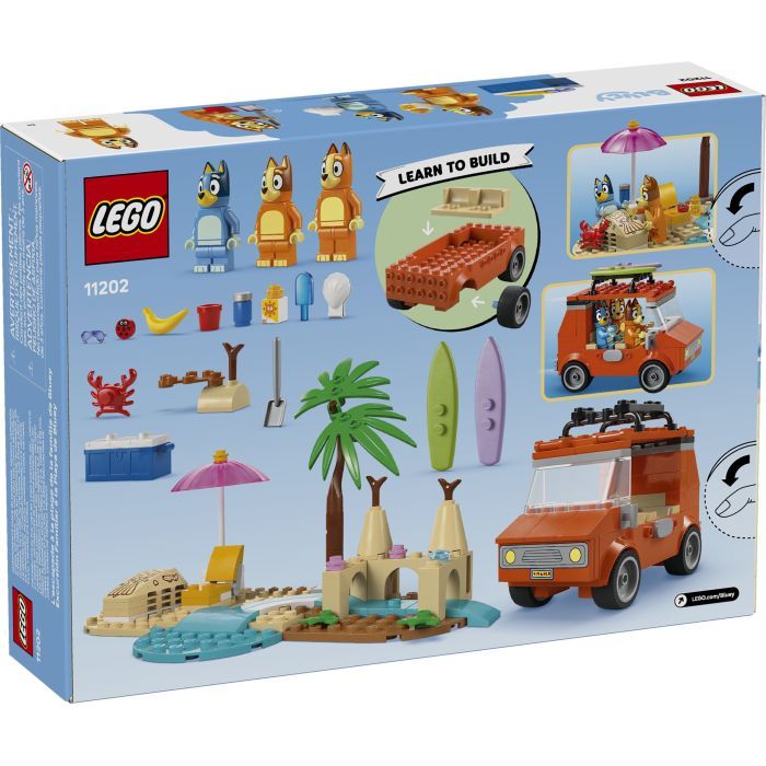 Конструктор LEGO Bluey Пляж і сімейна поїздка на автомобілі Блуї (11202) зображення 8