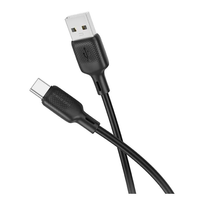 Дата кабель USB 2.0 AM to USB-C 2.0m silicone black BOROFONE (6941991115509) изображение 2
