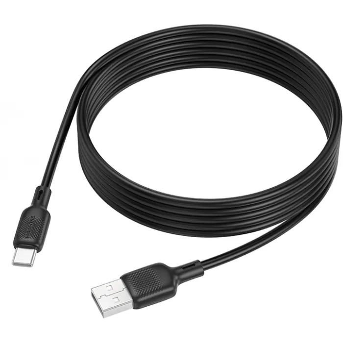 Дата кабель USB 2.0 AM to USB-C 2.0m silicone black BOROFONE (6941991115509) изображение 4