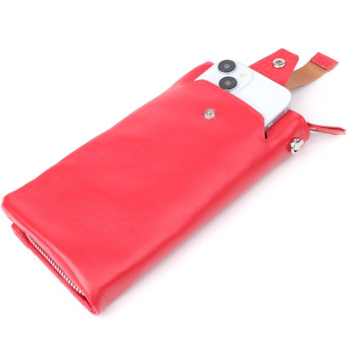 Кошелек ST Leather С отделением под телефон из натуральной кожи Красный (23100) изображение 7