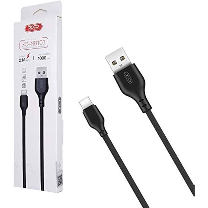 Дата кабель USB 2.0 AM to USB-C 2.0m 2.1A black XO (XO-NB103-TC-2-BK) изображение 3