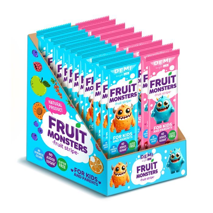 Цукерка Demi Fruit Monsters Пастила фруктова з смаком малини 15 г (de.21920)