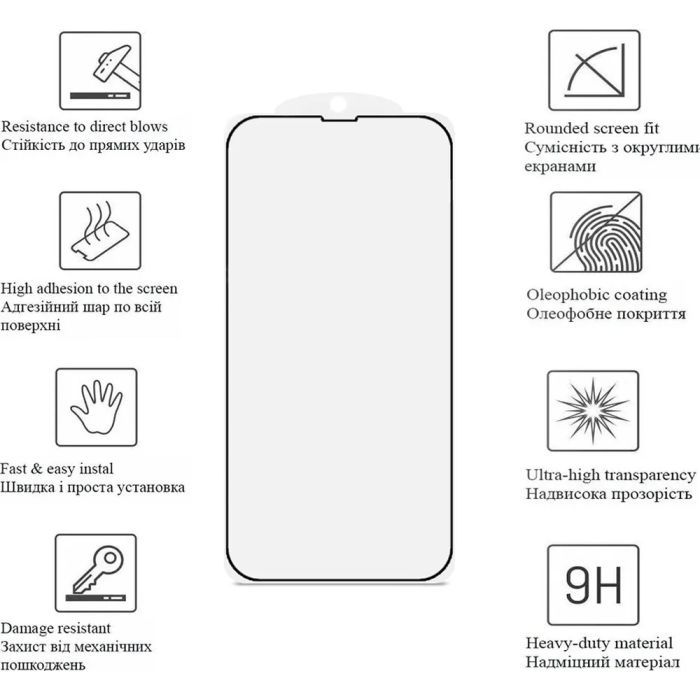 Скло захисне Drobak Matte Ceramics Anty Spy Apple iPhone 17 Air (333347) зображення 2