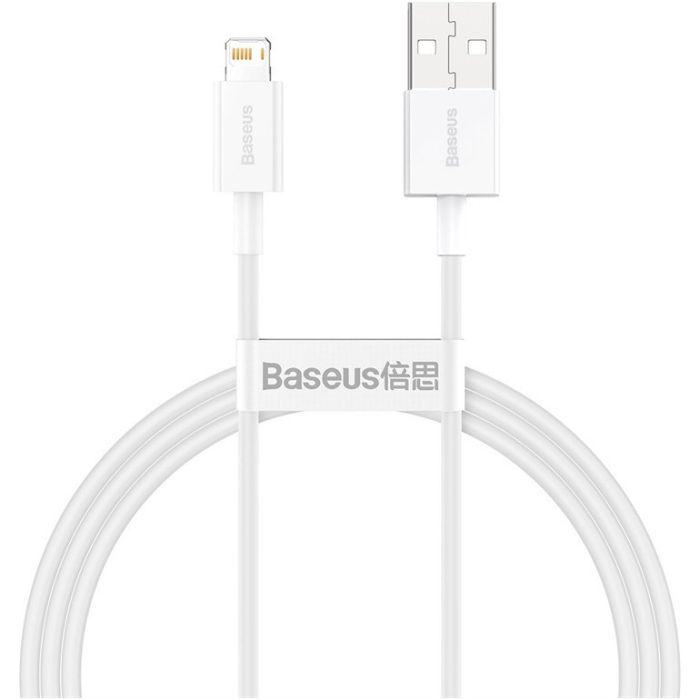 Дата кабель USB 2.0 AM to Lightning 1.0m 2.4A white Baseus (CALYS-A02)