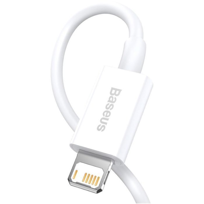 Дата кабель USB 2.0 AM to Lightning 1.0m 2.4A white Baseus (CALYS-A02) зображення 3