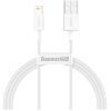 Дата кабель USB 2.0 AM to Lightning 1.0m 2.4A white Baseus (CALYS-A02)