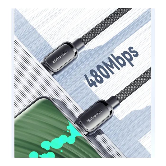 Дата кабель USB-C to USB-C 1.0m 100W black Essager (EXCTT1-TD01-P) изображение 9