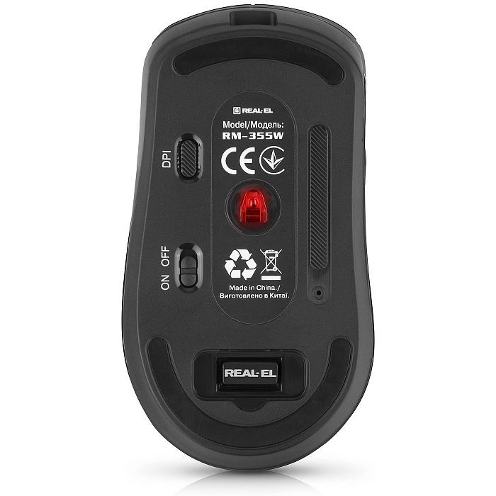 Мышка REAL-EL RM-355W Wireless Black (EL123200054) изображение 8