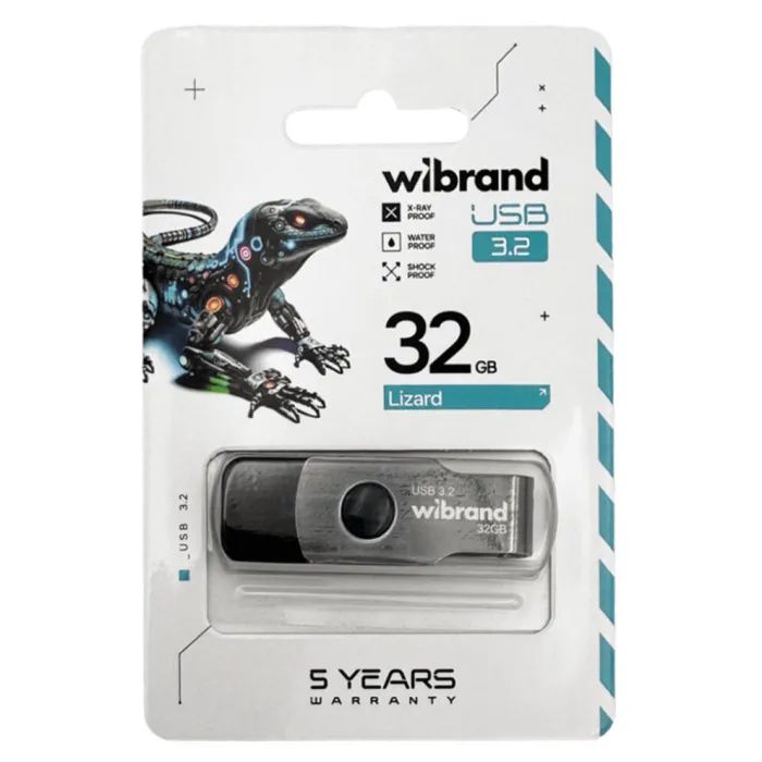 USB флеш накопичувач Wibrand 32GB Lizard Black USB 3.2 (WI3.2/LI32P9B) зображення 3