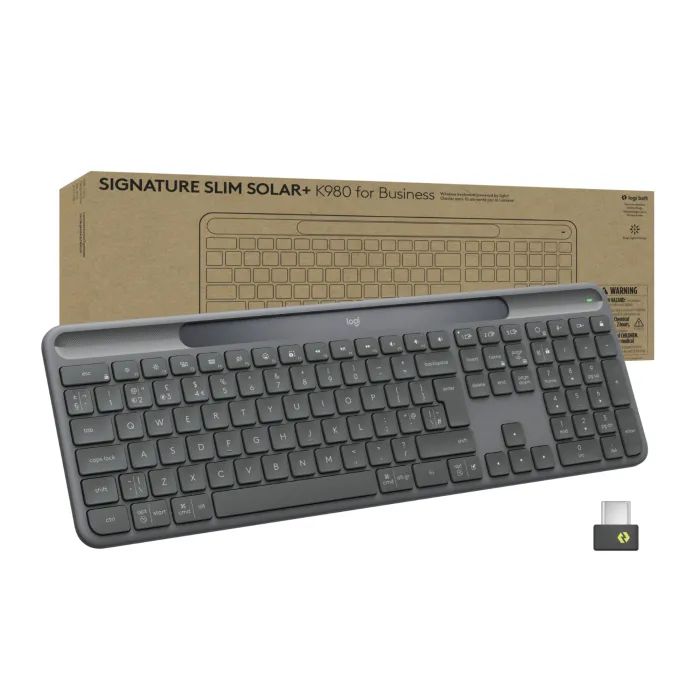 Клавиатура Logitech Slim Solar+ for Business Wireless/Bluetooth Graphite (920-013779) > цены в Киеве и Украине Клавиатура Logitech Slim Solar+ for Business Wireless/Bluetooth Graphite (920-013779)