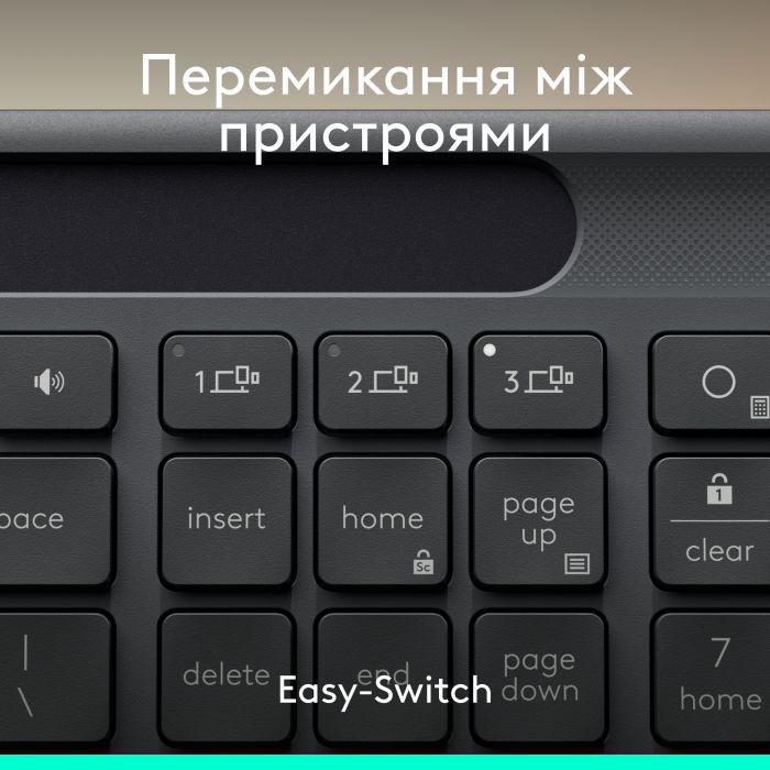 Клавиатура Logitech Slim Solar+ for Business Wireless/Bluetooth Graphite (920-013779) изображение 7 Клавиатура Logitech Slim Solar+ for Business Wireless/Bluetooth Graphite (920-013779) изображение 7