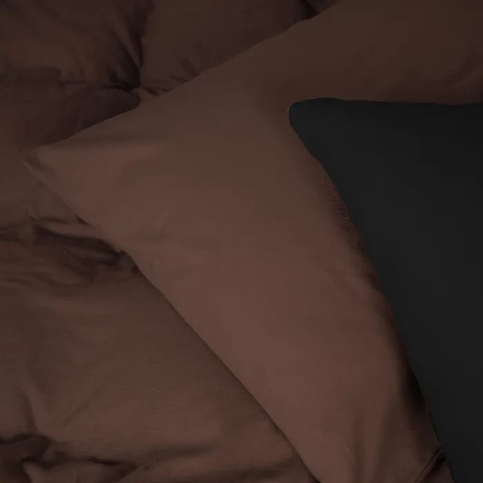 Постельное белье MirSon 002-003 Black/Brown Фланель 2x143x210 Семейный (2200009657535) изображение 3