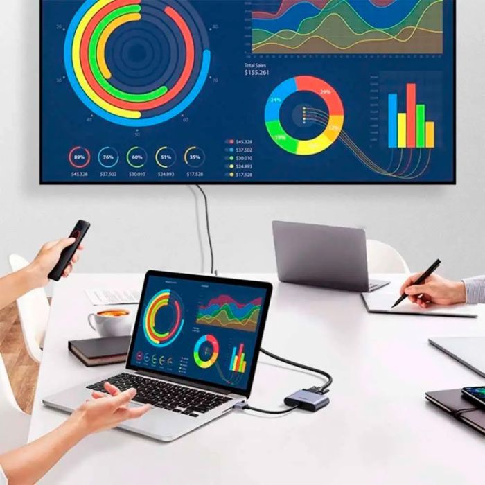 Перехідник USB 3.0 to HDMI + VGA CM449 gray Ugreen (20518) зображення 7