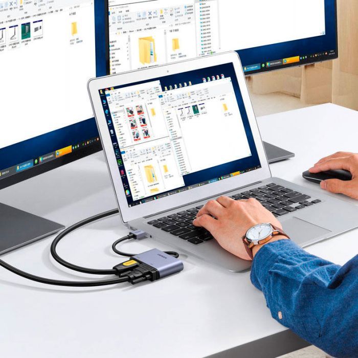 Перехідник USB 3.0 to HDMI + VGA CM449 gray Ugreen (20518) зображення 8