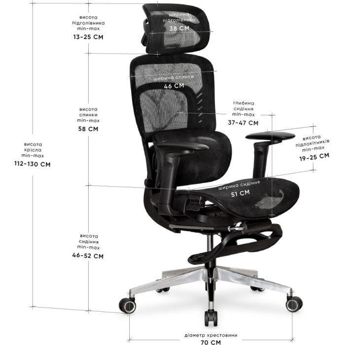 Офісне крісло Mealux M10 Air Massage (з масажним ефектом) Black (HF-M10 M/BB) зображення 6