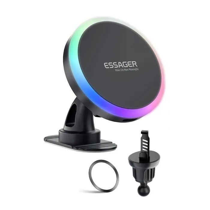Универсальный автодержатель Essager Neon magnetic wireless charger car bracket beak hook+paste (EZJCX-NH01-Z) изображение 3