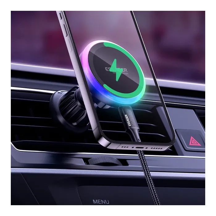 Универсальный автодержатель Essager Neon magnetic wireless charger car bracket beak hook+paste (EZJCX-NH01-Z) изображение 5