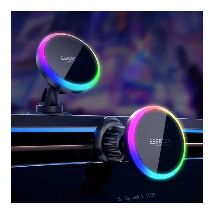 Универсальный автодержатель Essager Neon magnetic wireless charger car bracket beak hook+paste (EZJCX-NH01-Z) изображение 6