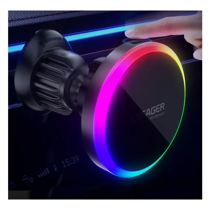 Универсальный автодержатель Essager Neon magnetic wireless charger car bracket beak hook+paste (EZJCX-NH01-Z) изображение 7