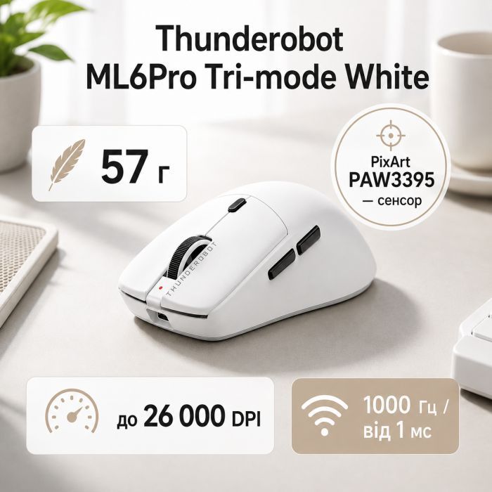 Мишка Thunderobot ML6Pro Tri-mode Black (6932066315788) зображення 7