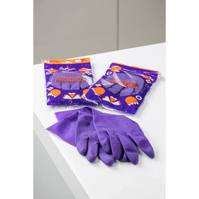 Перчатки хозяйственные Добра Господарочка Латексные Коллекция Выбойка Размер L (4820086523721) изображение 3