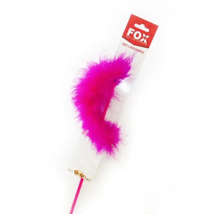 Іграшка для котів "FOX" Вудка-дражнилка "Метелик з пір'ям" (6912102124574)