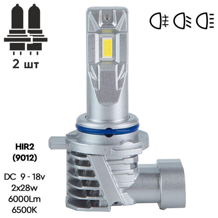 Автолампа PULSO LED-chips 7535/9-18v/2x28w/6000Lm/6500K (M6-HIR2) изображение 3