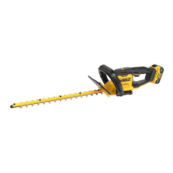 Кусторез DeWALT аккумуляторный, 18V, нож 55 см, до 25 мм, 5Ah (DCMHT564P1)