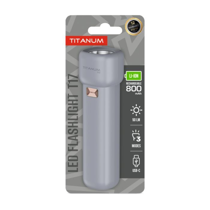 Фонарь TITANUM 50Lm Gray (TLF-T17)