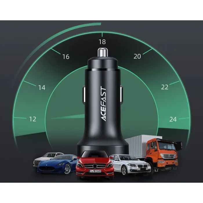 Зарядное устройство Acefast 2xUSB-C 72W car adapter metal (6974316280361) изображение 7